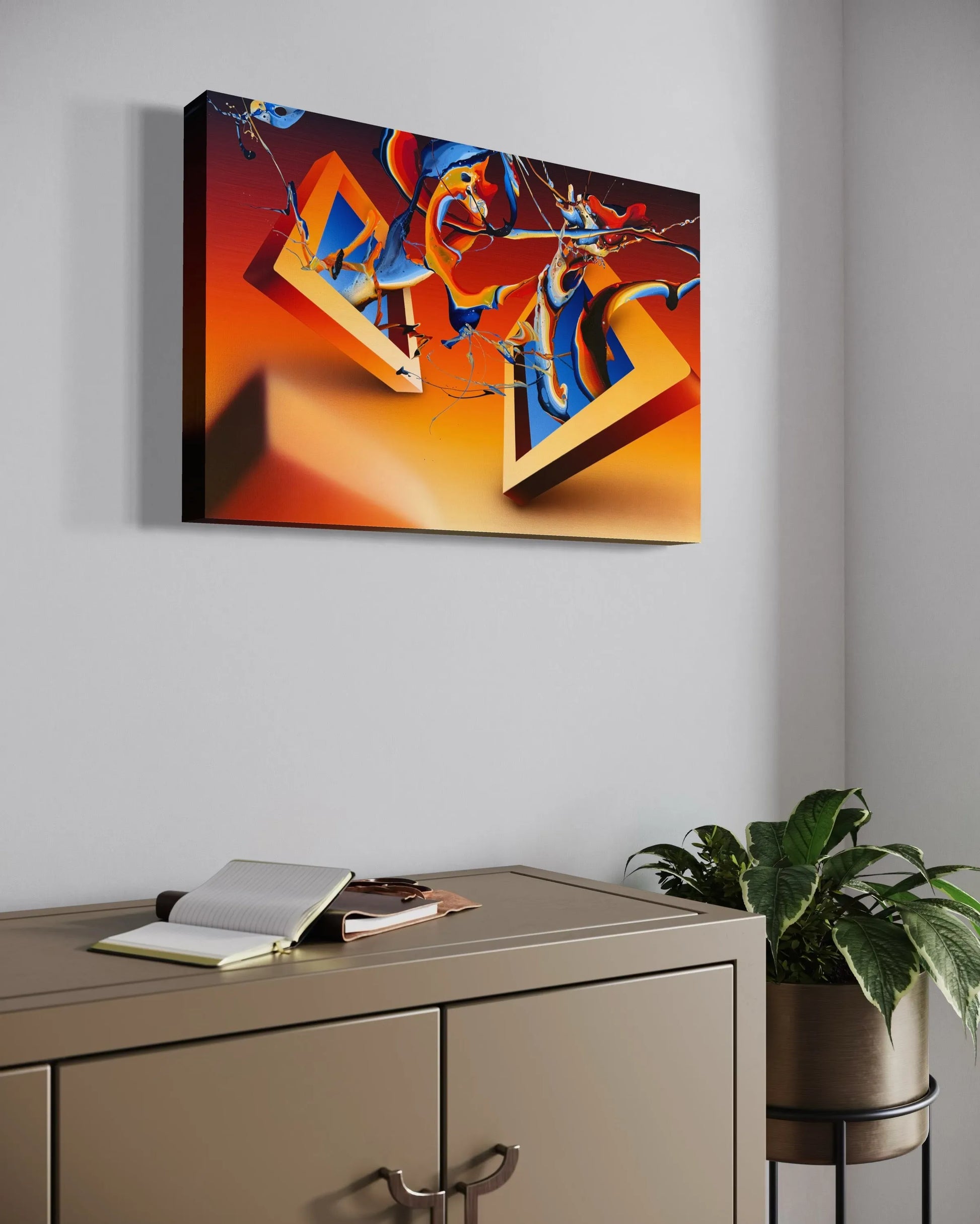 Portal Kinetics - Art Print Let it Lie (orange) Canvas (mounted)