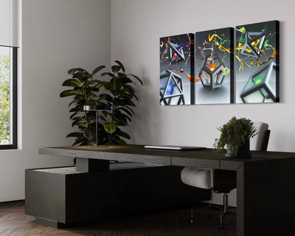Quintessence - Art Print 20x32in. Triptych Canvas (mounted)