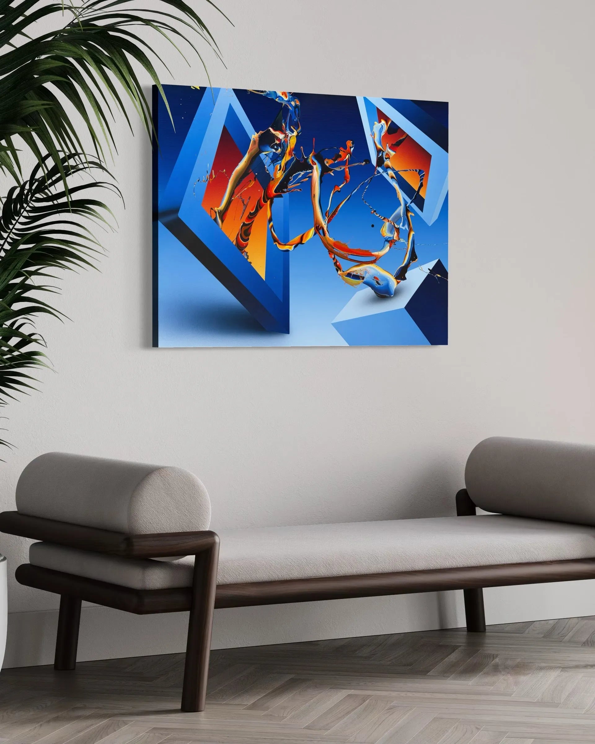 Portal Kinetics - Art Print Let it Fly (blue) Canvas (mounted)