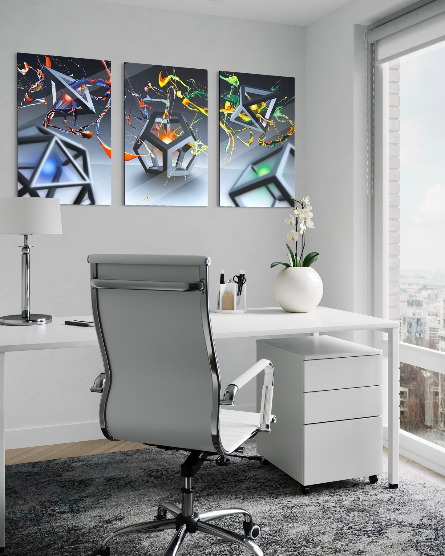 Quintessence - Art Print 20x32in. Triptych Metal ChromaLuxe Panel