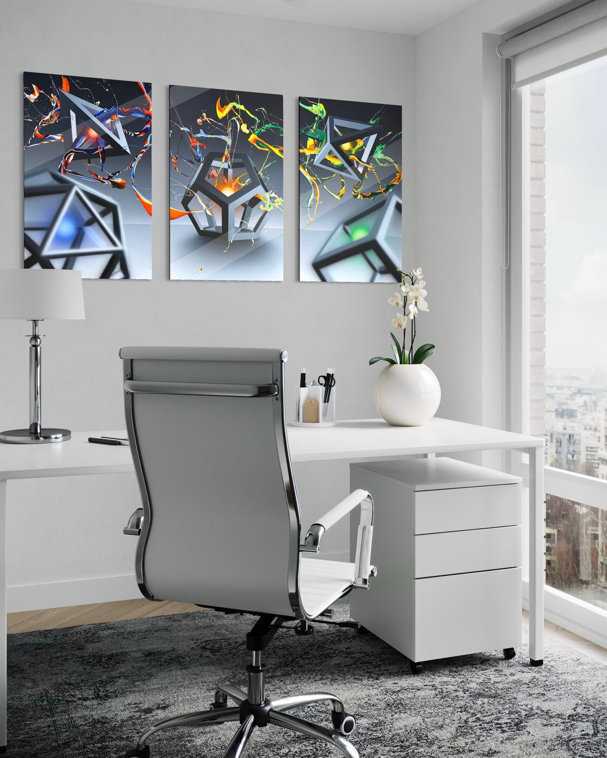 Quintessence - Art Print 20x32in. Triptych Metal ChromaLuxe Panel