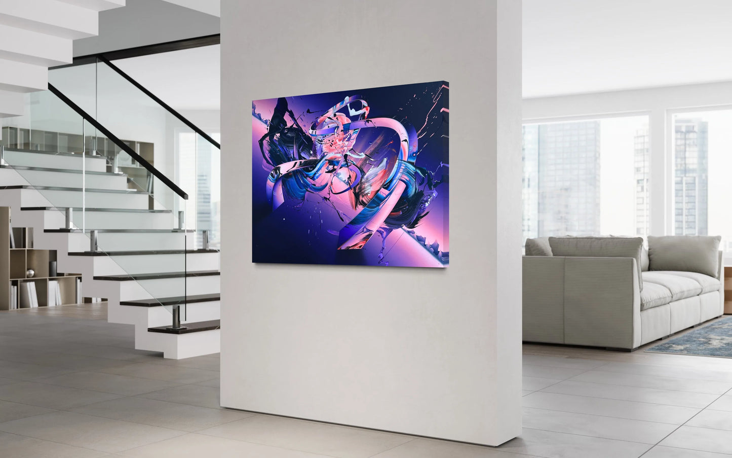 Quantum Entanglement - Art Print 30x40in. Canvas (mounted)