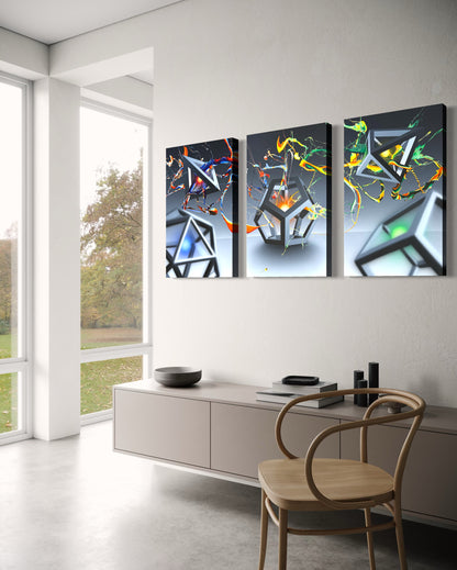 Quintessence - Art Print 20x32in. Triptych Canvas (mounted)